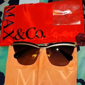 Max & Co. Elegant Gold and Brown Sunglasses